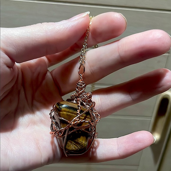 Hand Crafted Jewelry - Wire Wrapped Tiger’s Eye Necklace